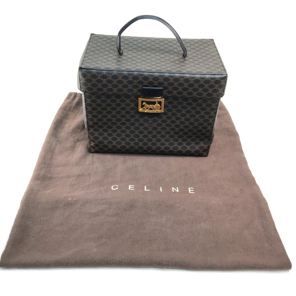 CELINE ロゴ 馬車金具 マカダム ハンドバッグ メイクボックス バニティバッグ PVC/レザー レディース - brandshop-reference