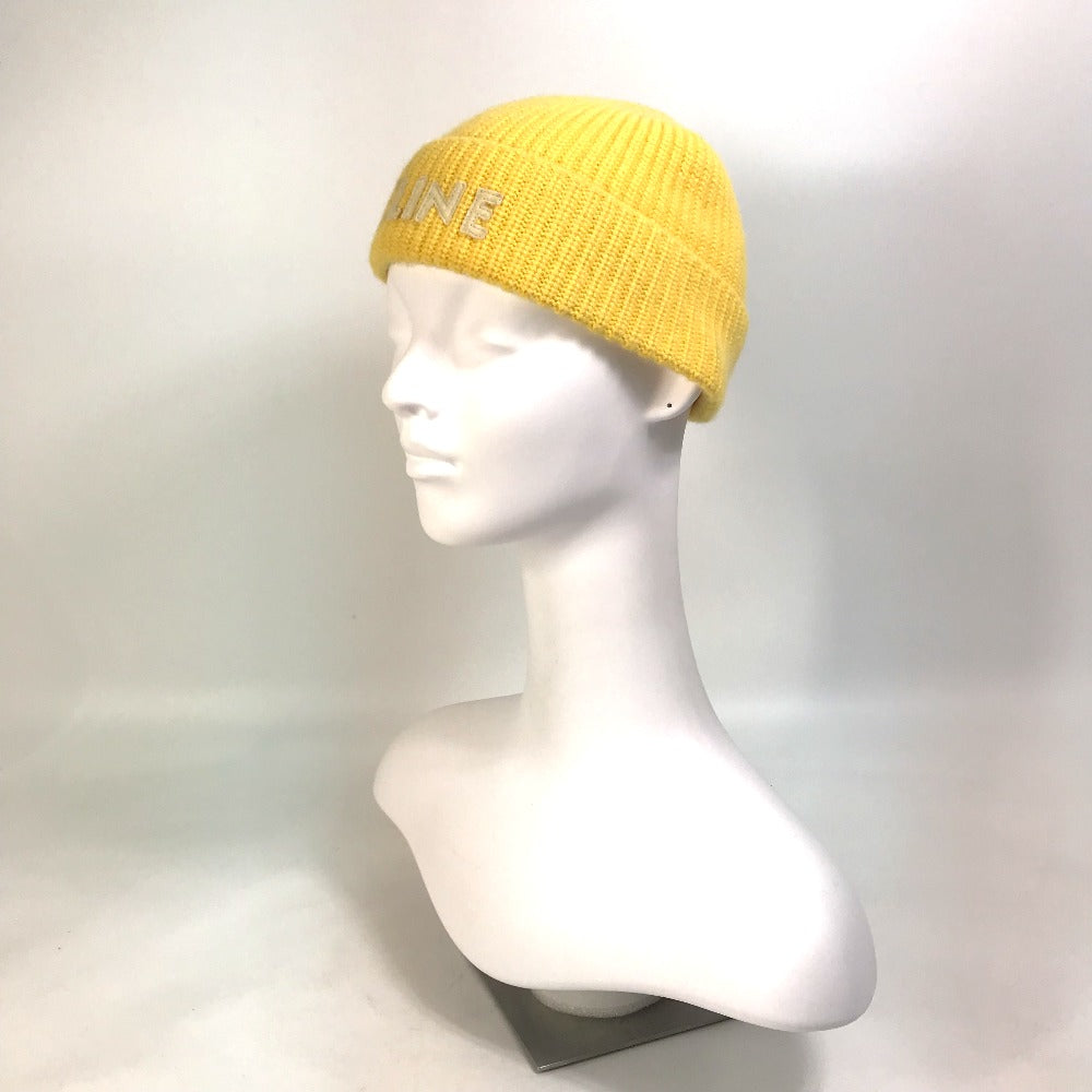 CELINE 2A61W535Q ロゴ エンブロイダリー ビーニー 帽子 ニット帽 ウール メンズ - brandshop-reference