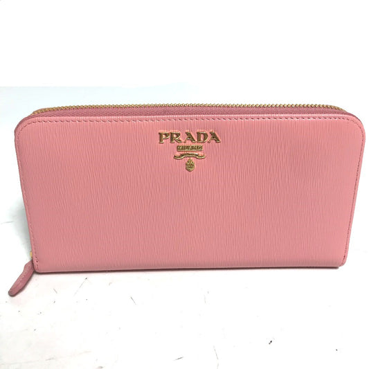 PRADA 1ML506 ロゴ ロングウォレット ラウンドファスナー 長財布 レザー レディース - brandshop-reference