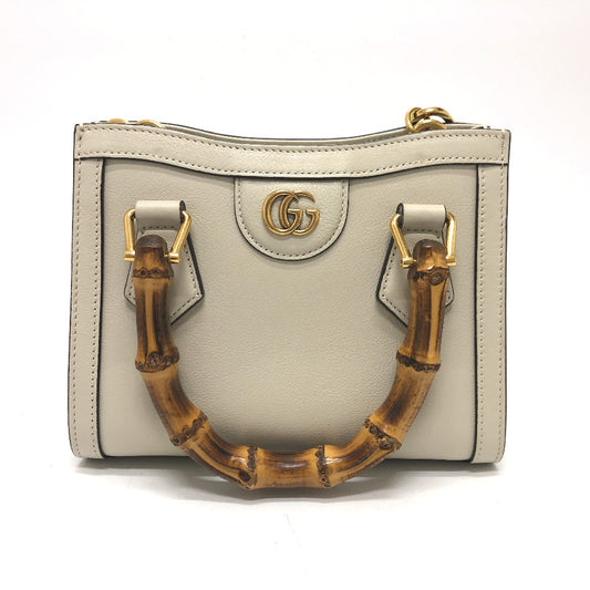 GUCCI 655661 GGマーモント ダイアナ バンブー 2WAY カバン ショルダーバッグ レザー レディース - brandshop-reference