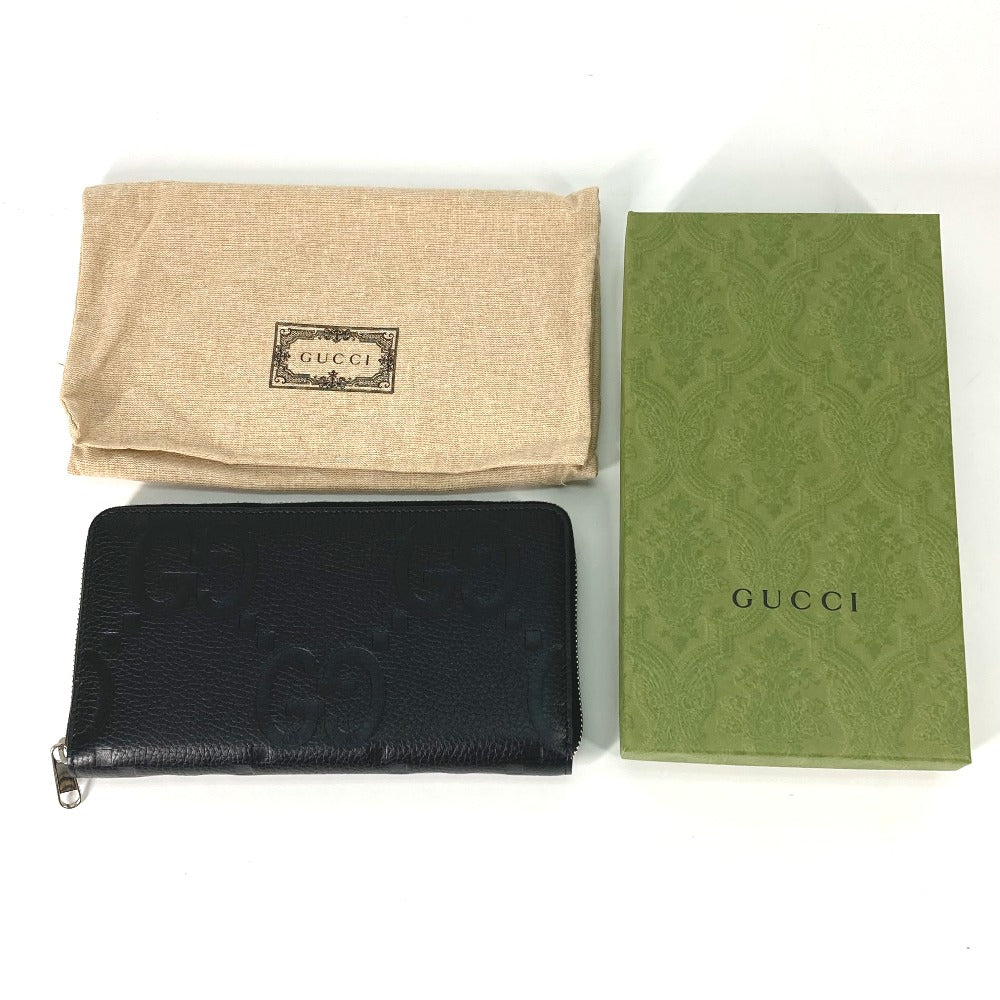 GUCCI 739482 ジャンボ GG ジップウォレット ラウンドファスナー 長財布 レザー メンズ - brandshop-reference