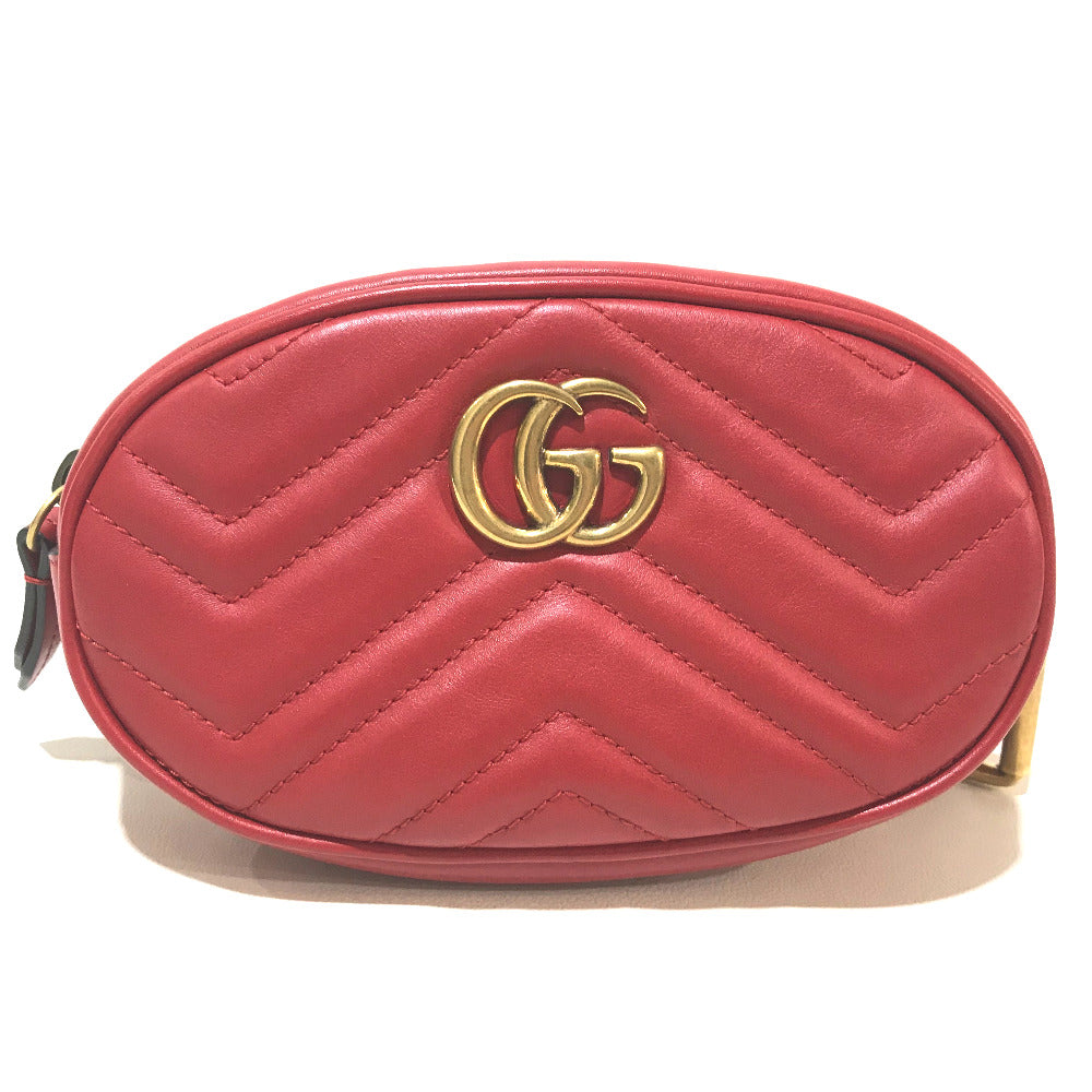 GUCCI 476434 Waist Bag Belt Bag Quilting GG Marmont Hip Bag West