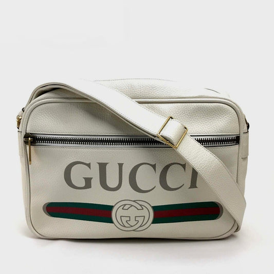 GUCCI 523589 ロゴプリント カバン メッセンジャーバッグ ショルダーバッグ レザー レディース - brandshop-reference