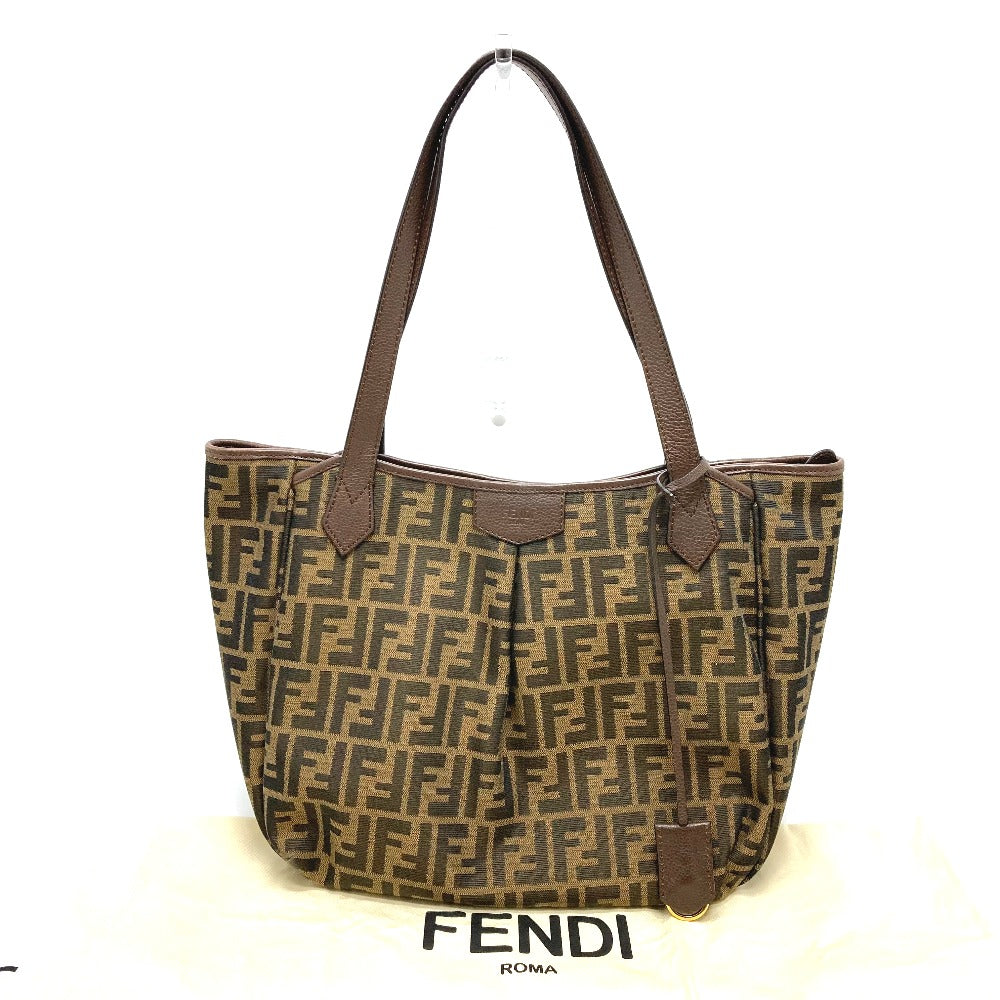 FENDI 8BH268 ズッカ FF柄 肩掛け ショルダーバッグ トートバッグ レザー/キャンバス レディース - brandshop-reference
