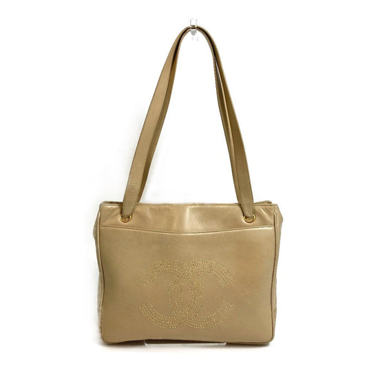 CHANEL CC ココマーク ロゴ スタッズ ショルダーバッグ 肩掛け トートバッグ ラムスキン レディース - brandshop-reference