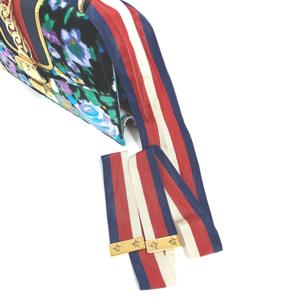 GUCCI 421882 花柄 シルヴィ スモール リボン ショルダーバッグ ベロア/レザー レディース - brandshop-reference