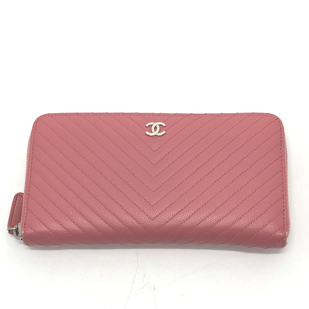 CHANEL A50097 CC ココマーク 財布 Vシェブロン 長財布 キャビアスキン ...