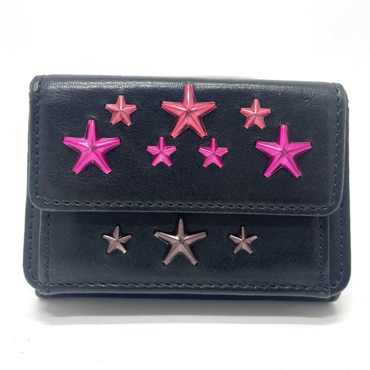 JIMMY CHOO スタースタッズ ウォレット コンパクト ミニウォレット 3つ折り財布 レザー レディース - brandshop-reference