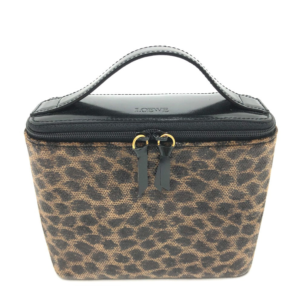 LOEWE レオパード ミニ/化粧ポーチ カバン バニティバッグ レザー