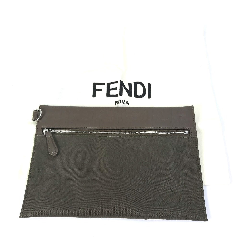 FENDI 7N0108 ズッカ クラッチバッグ ポーチ ナイロン/レザー レディース - brandshop-reference