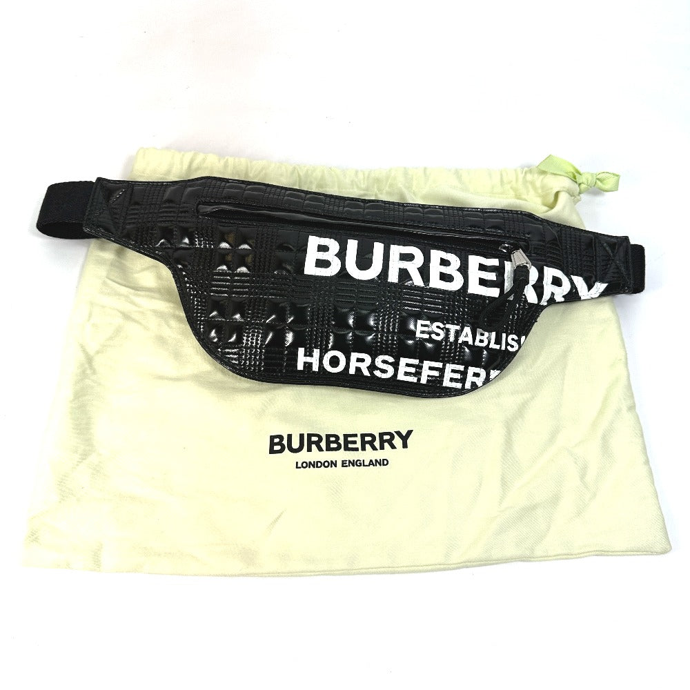 BURBERRY 8028160 ロゴ BRUMMELL ホースフェリー HOSEFEY ウエストバッグ クロス ボディバッグ エナメル メンズ - brandshop-reference