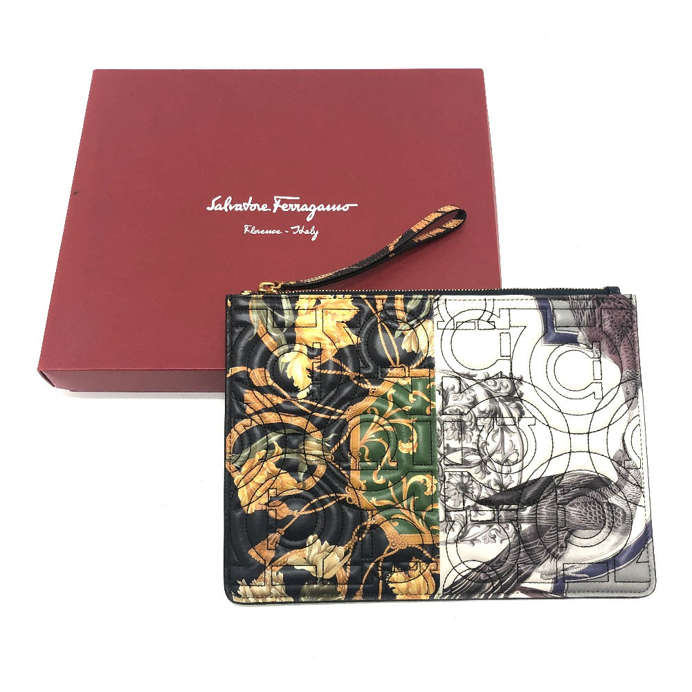 Salvatore Ferragamo 22D517 ガンチーニ カバン ストラップ付 クラッチバッグ レザー メンズ - brandshop-reference