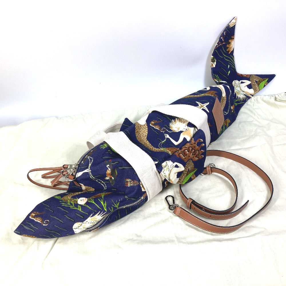 LOEWE パウラズイビザ Paula's Ibiza シャーク 鮫 2WAY ショルダーバッグ ハンドバッグ カバン ボストンバッグ キャンバス レディース - brandshop-reference