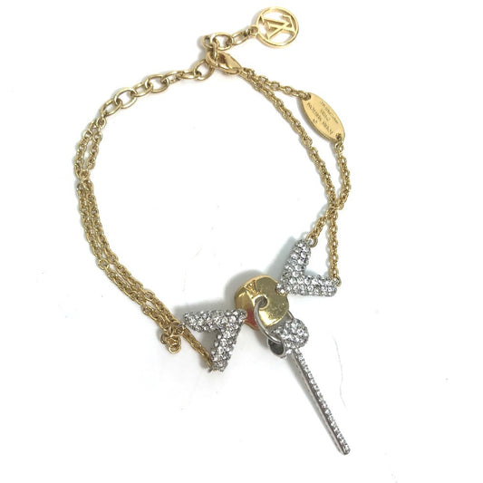 LOUIS VUITTON M67314 アクセサリー エセンシャル V スワロフスキー 2連 チェーン ブレスレット GP レディース - brandshop-reference