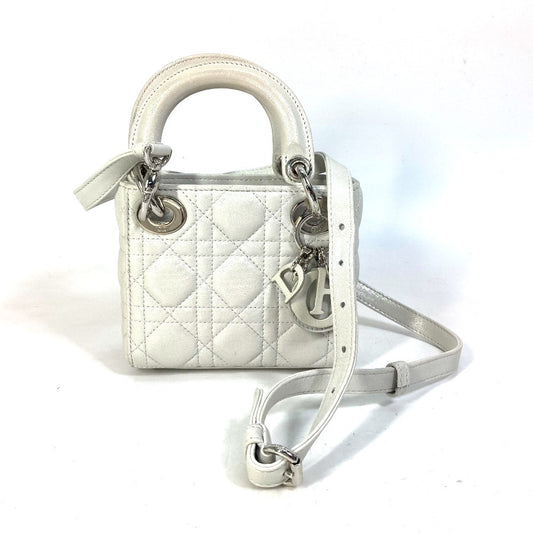 Dior レディディオール カナージュ ミニ 2WAY ショルダーバッグ 斜め掛け カバン ハンドバッグ レザー レディース - brandshop-reference