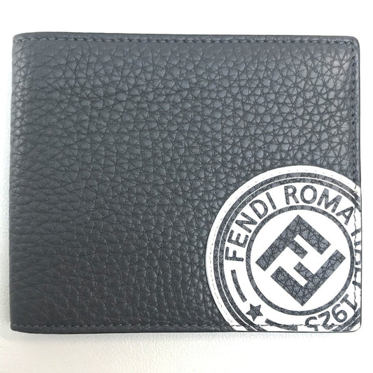 FENDI 7M0169 A4NR FFロゴスタンプ コンパクトウォレット 二つ折り財布(小銭入れなし) カーフレザー メンズ - brandshop-reference