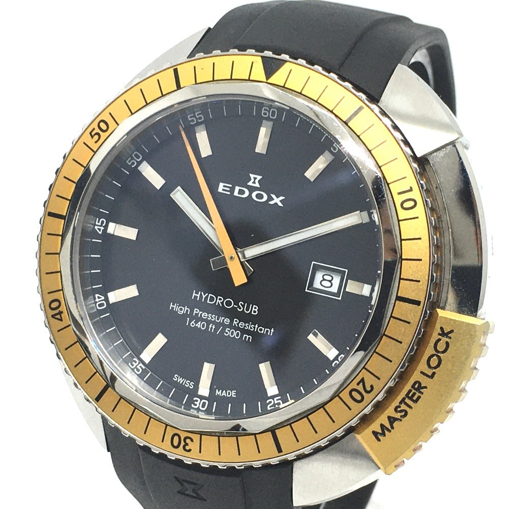 EDOX 53200 ハイドロサブ 500ｍ デイト クオーツ 腕時計 SS/ラバー