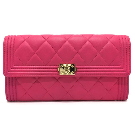 CHANEL A80286 マトラッセ ボーイシャネル ラウンドファスナー 長財布(小銭入れあり) ラムスキン レディース - brandshop-reference