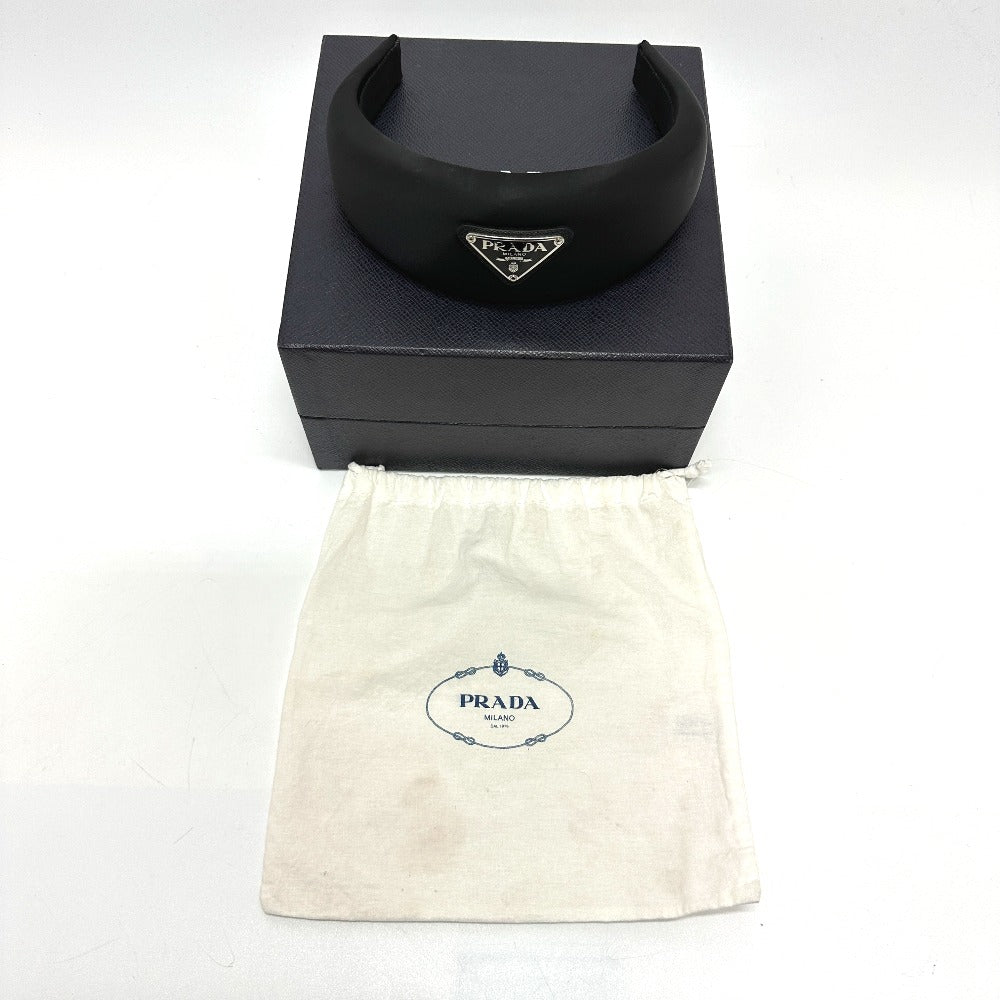 PRADA トライアングルロゴ ヘアアクセサリー ヘアバンド ヘッドバンド カチューシャ ナイロン レディース - brandshop-reference