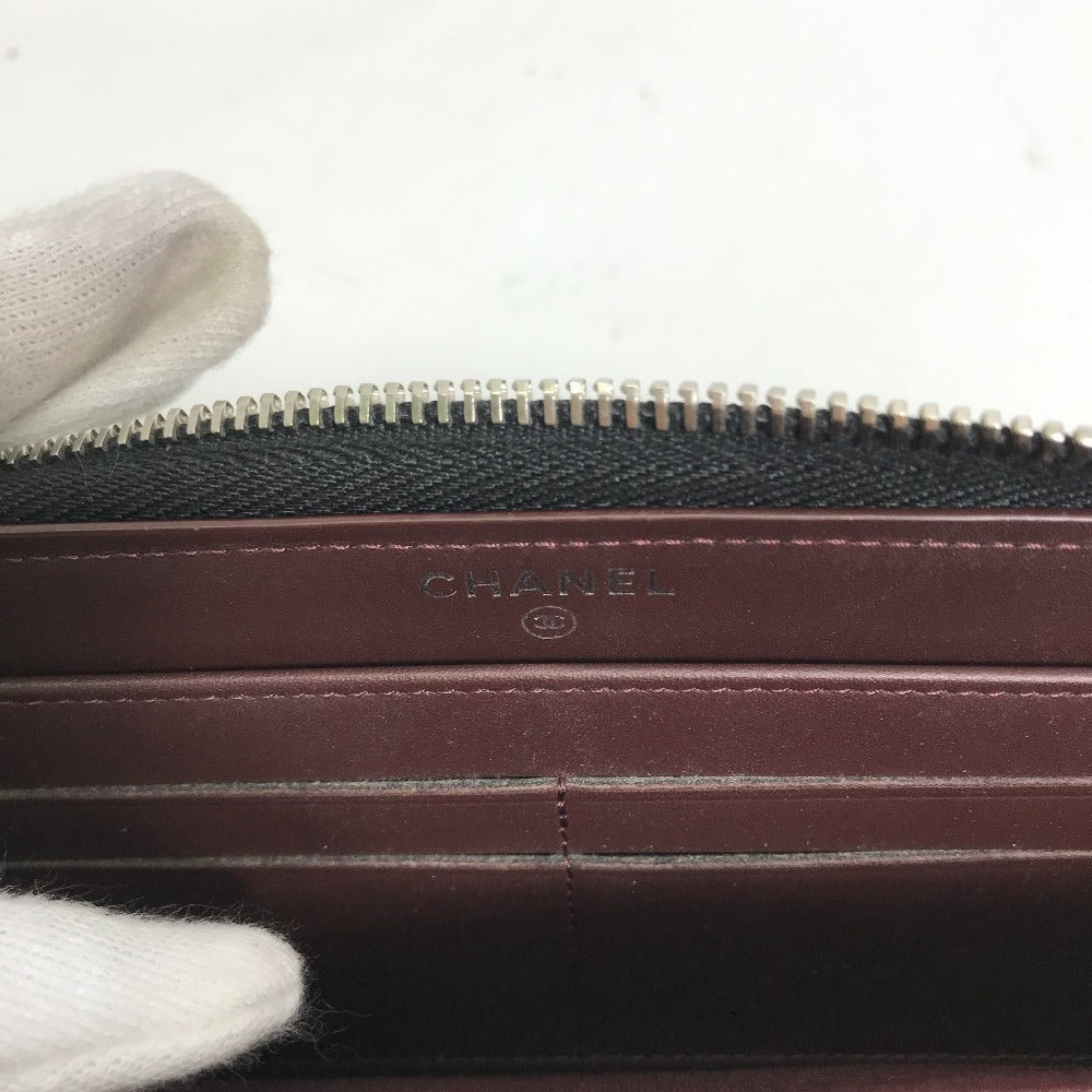 CHANEL A50097 CC ココマーク Vステッチ キルティング ロングウォレット ラウンドファスナー 長財布 キャビアスキン レディース - brandshop-reference