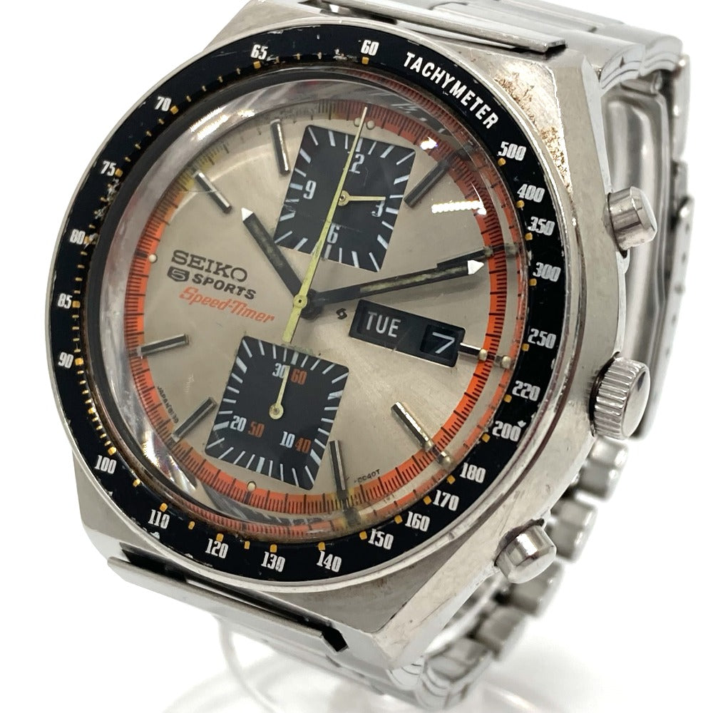 セイコー SEIKO スピードタイマー 6138-0030 5スポーツ クロノグラフ 自動巻き デイデイト 腕時計 SS シルバー