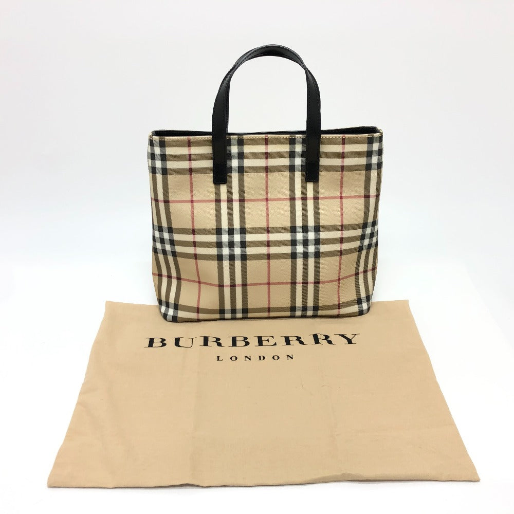 BURBERRY チェック カバン トートバッグ ハンドバッグ PVC/レザー レディース - brandshop-reference