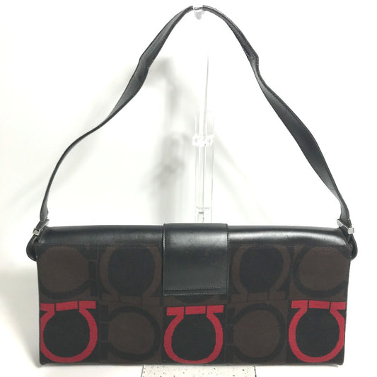 Salvatore Ferragamo ガンチーニ 肩掛け ショルダーバッグ キャンバス/レザー レディース - brandshop-reference