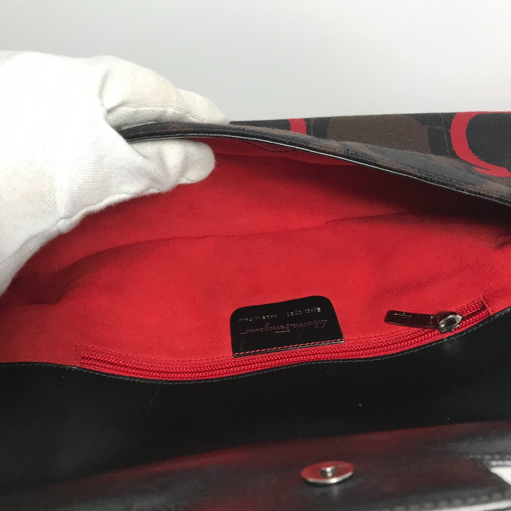 Salvatore Ferragamo ガンチーニ 肩掛け ショルダーバッグ キャンバス/レザー レディース - brandshop-reference