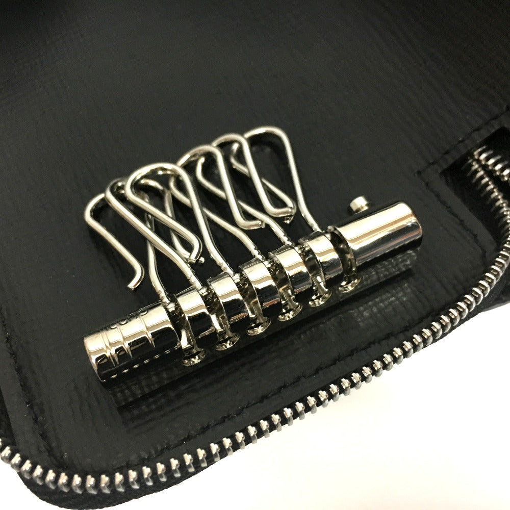 Dunhill Round Zip 6-Key Case, Leather Goods, Key Holder, 6-Key Case with Key Fob, Men's, Black