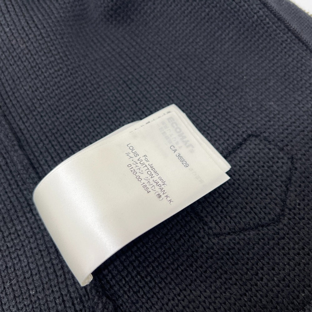 LOUIS VUITTON Logo Bicolor Apparel Short Sleeve Knit Down RW241W Dress Wool Women's Black