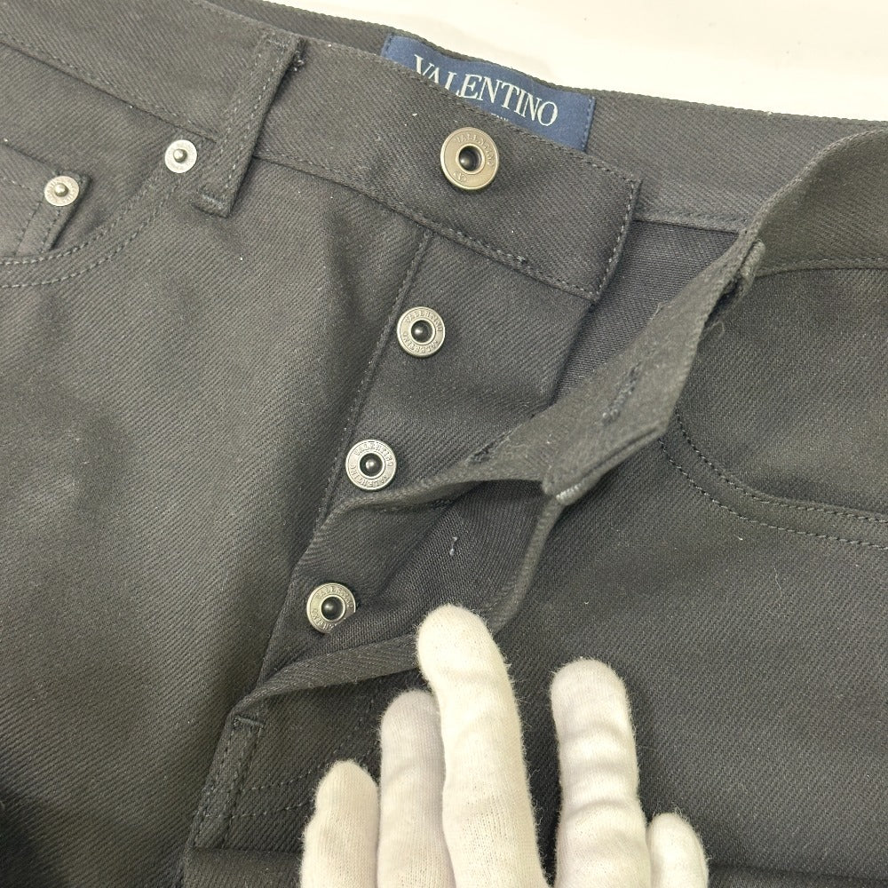 VALENTINO TV3DE00H5YB V Logo Cropped Jeans, Pants, Denim, Apparel, Trousers, Denim, Men's, Black