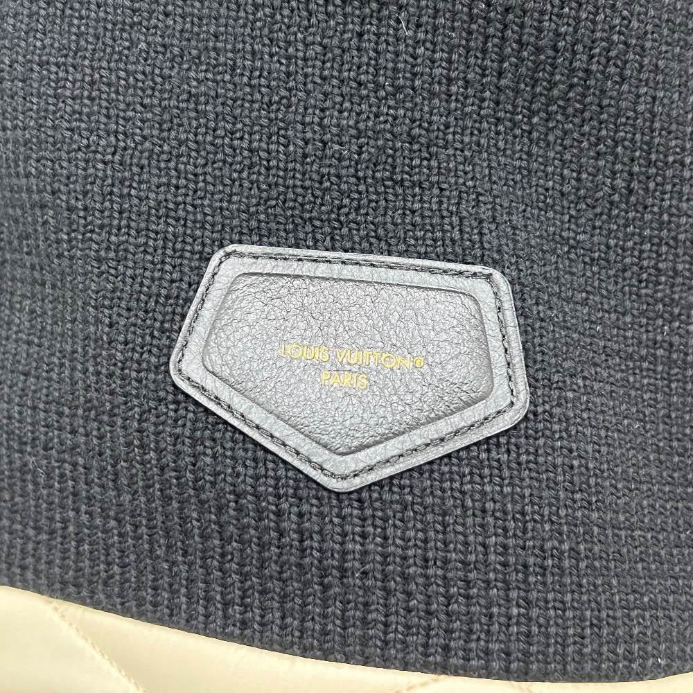 LOUIS VUITTON Logo Bicolor Apparel Short Sleeve Knit Down RW241W Dress Wool Women's Black
