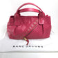 MARC JACOBS logo quilted handbag/tote bag in leather, women's, pink.