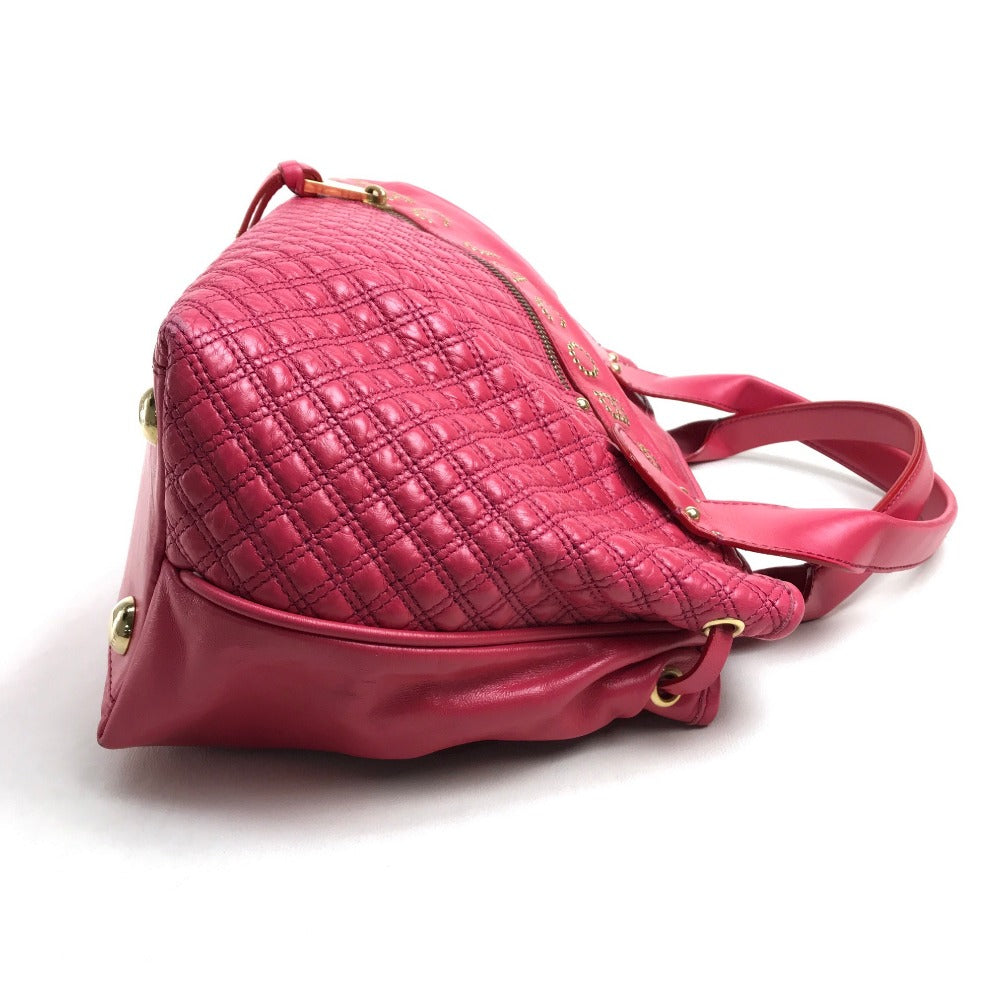 MARC JACOBS logo quilted handbag/tote bag in leather, women's, pink.
