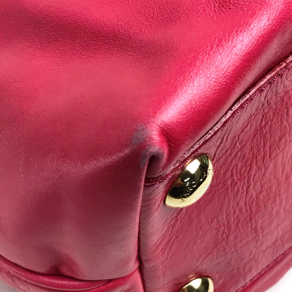 MARC JACOBS logo quilted handbag/tote bag in leather, women's, pink.