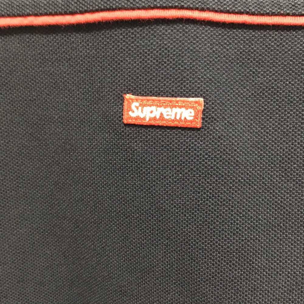 Supreme 17AW Multicolor Piping Pique Crewneck Long Sleeve Top, Cotton, Men's, Navy