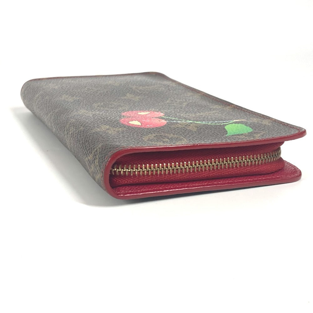 LOUIS VUITTON M95006 モノグラムチェリー 村上隆 ポルト モネ ジップ ロングウォレット ラウンドファスナー 長財布 モノグラムチェリーキャンバス レディース ブラウン - brandshop-reference