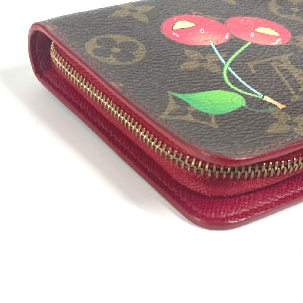 LOUIS VUITTON M95006 モノグラムチェリー 村上隆 ポルト モネ ジップ ロングウォレット ラウンドファスナー 長財布 モノグラムチェリーキャンバス レディース ブラウン - brandshop-reference