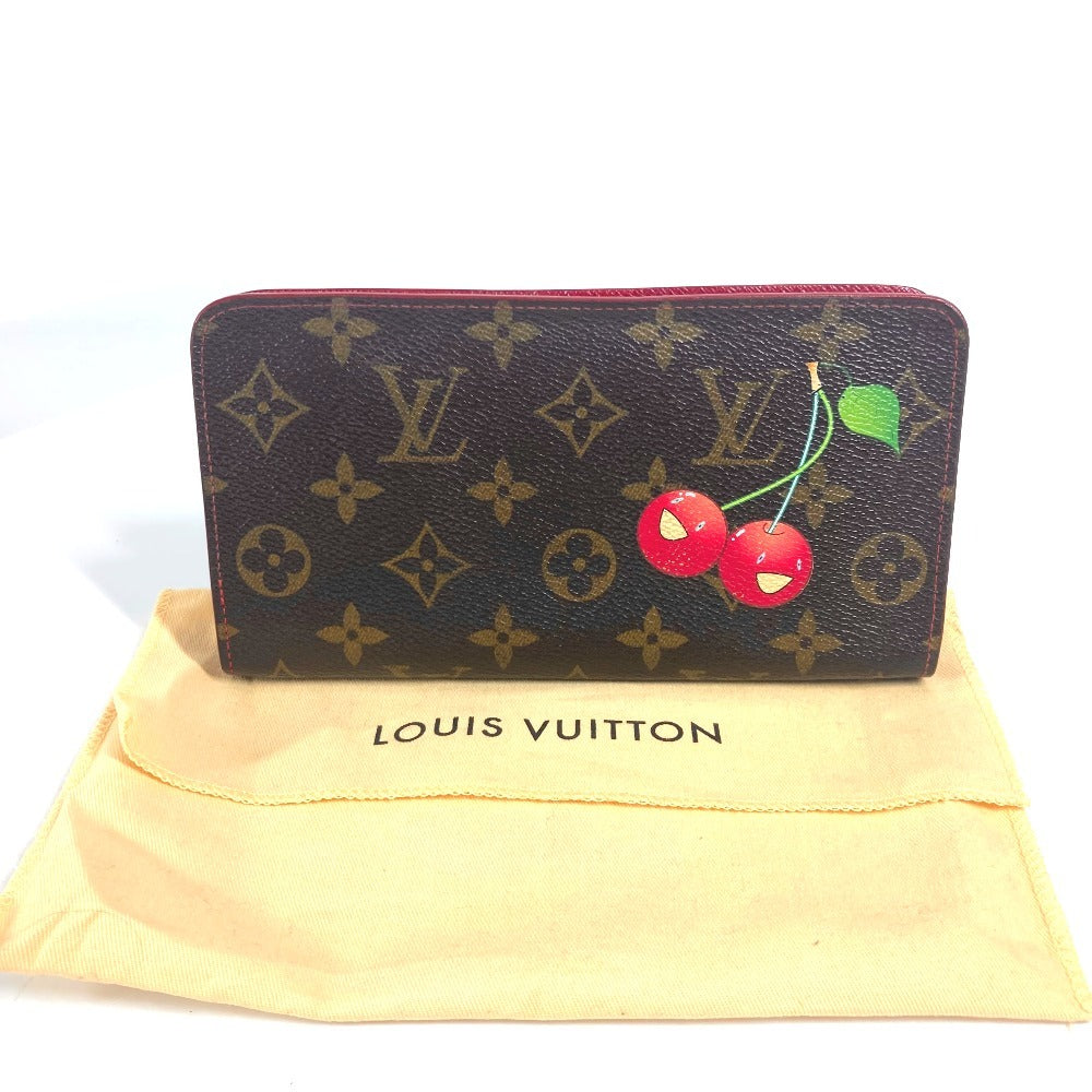 LOUIS VUITTON M95006 モノグラムチェリー 村上隆 ポルト モネ ジップ ロングウォレット ラウンドファスナー 長財布 モノグラムチェリーキャンバス レディース ブラウン - brandshop-reference