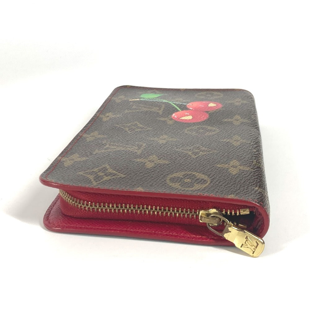 LOUIS VUITTON M95006 モノグラムチェリー 村上隆 ポルト モネ ジップ ロングウォレット ラウンドファスナー 長財布 モノグラムチェリーキャンバス レディース ブラウン - brandshop-reference