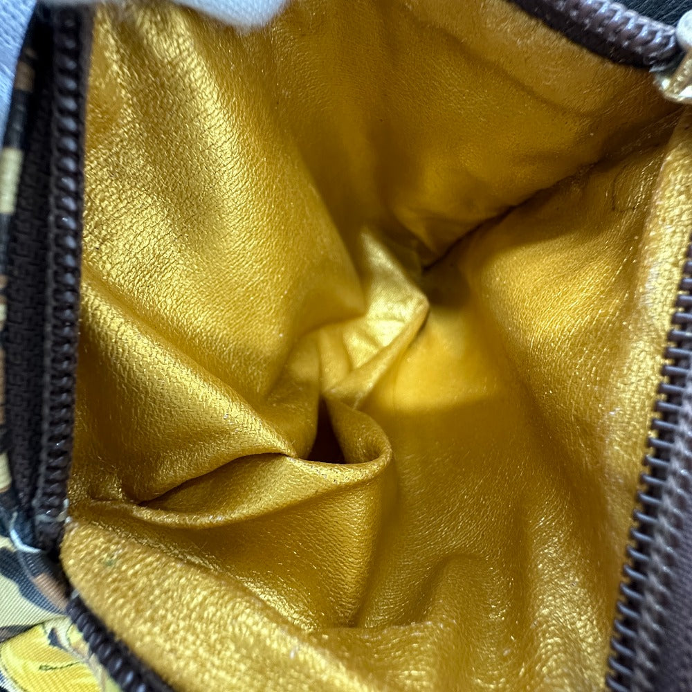 VERSACE Vintage Leopard Print Drawstring Shoulder Bag in Leather/PVC, Yellow