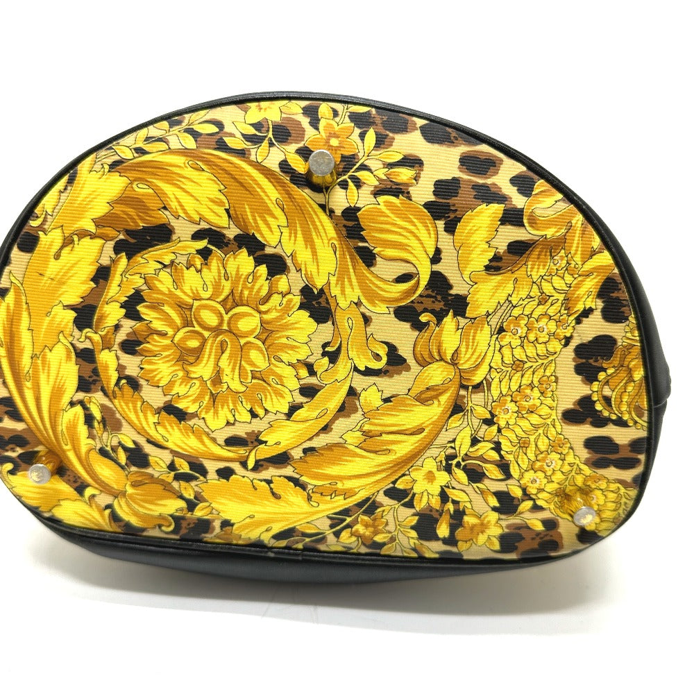 VERSACE Vintage Leopard Print Drawstring Shoulder Bag in Leather/PVC, Yellow