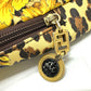 VERSACE Vintage Leopard Print Drawstring Shoulder Bag in Leather/PVC, Yellow