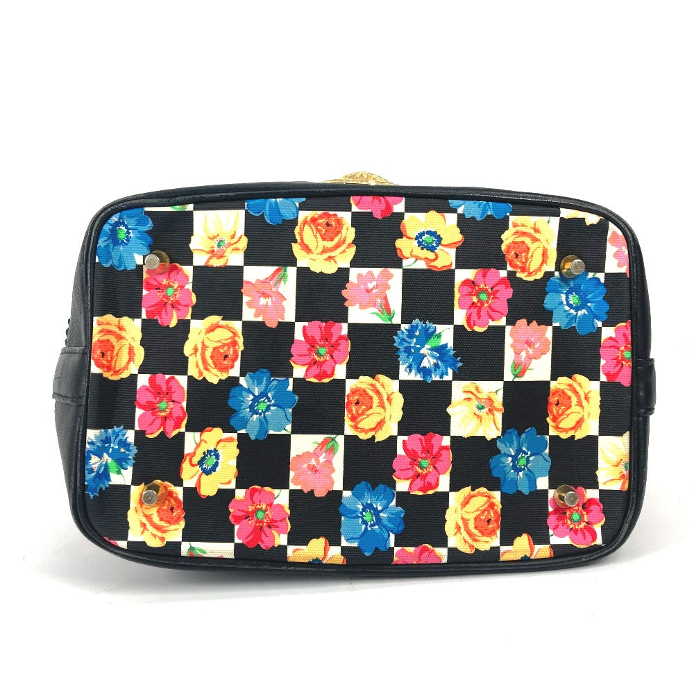 VERSACE Floral Pattern Chain Bag Bucket Type Flower Drawstring