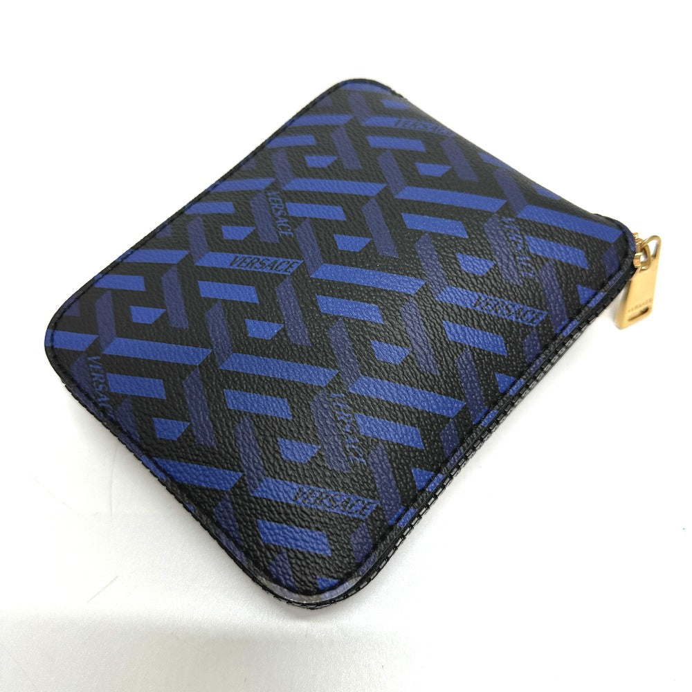 VERSACE Greca Eco Bag, Foldable Shoulder Bag/Tote Bag, Nylon, Women's, Blue