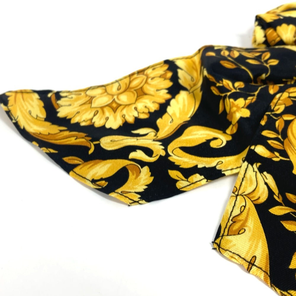 VERSACE グレカ ロゴ ヘアゴム ヘアアクセサリー バイカラー シュシュ シルク レディース イエロー - brandshop-reference