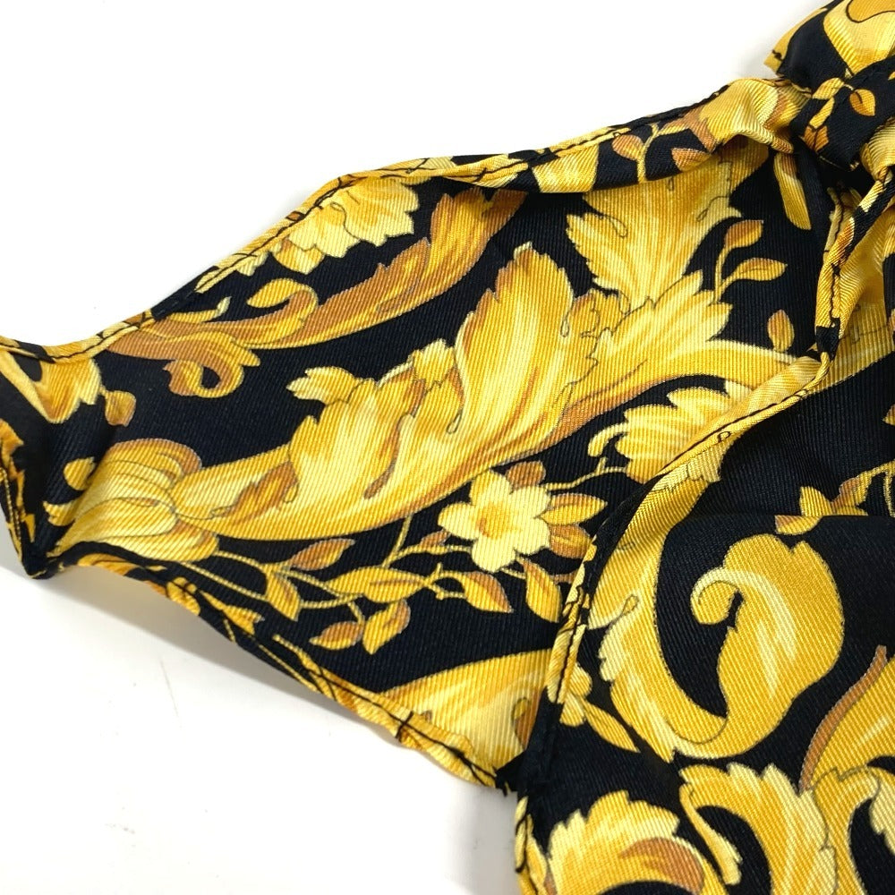 VERSACE グレカ ロゴ ヘアゴム ヘアアクセサリー バイカラー シュシュ シルク レディース イエロー - brandshop-reference