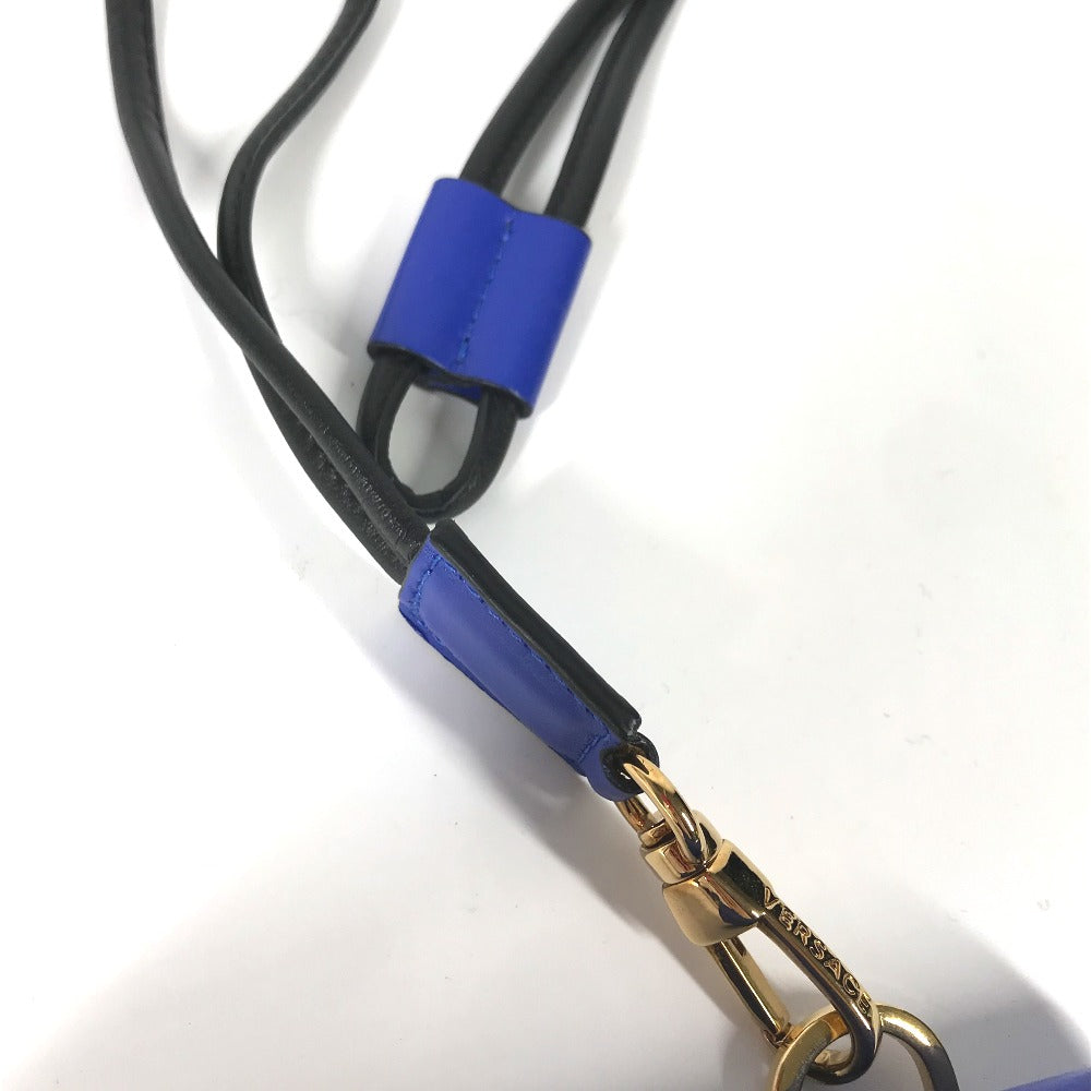 VERSACE Medusa Studded AirPods Case with Strap, Apple Leather Earphone Case, Men's, Blue