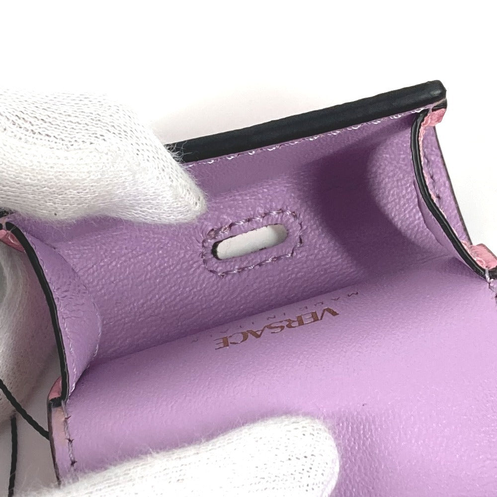 VERSACE チェーン付き ショルダーバッグ メデューサ airpods エアポッズ イヤフォンケース レザー レディース ピンク - brandshop-reference