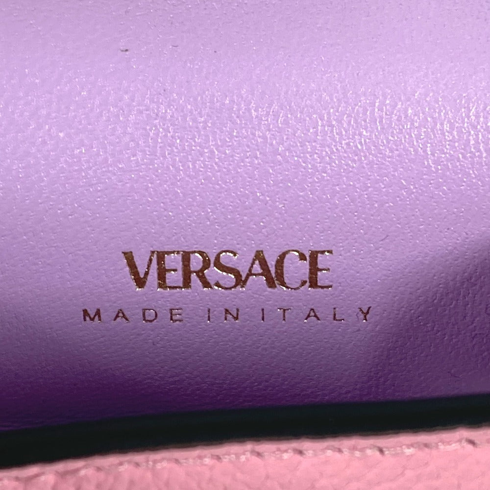 VERSACE チェーン付き ショルダーバッグ メデューサ airpods エアポッズ イヤフォンケース レザー レディース ピンク - brandshop-reference